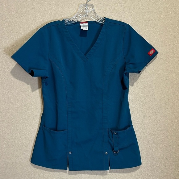 DICKIE’S Ladies’ Scrub Top, Teal, Size XS - Picture 1 of 6